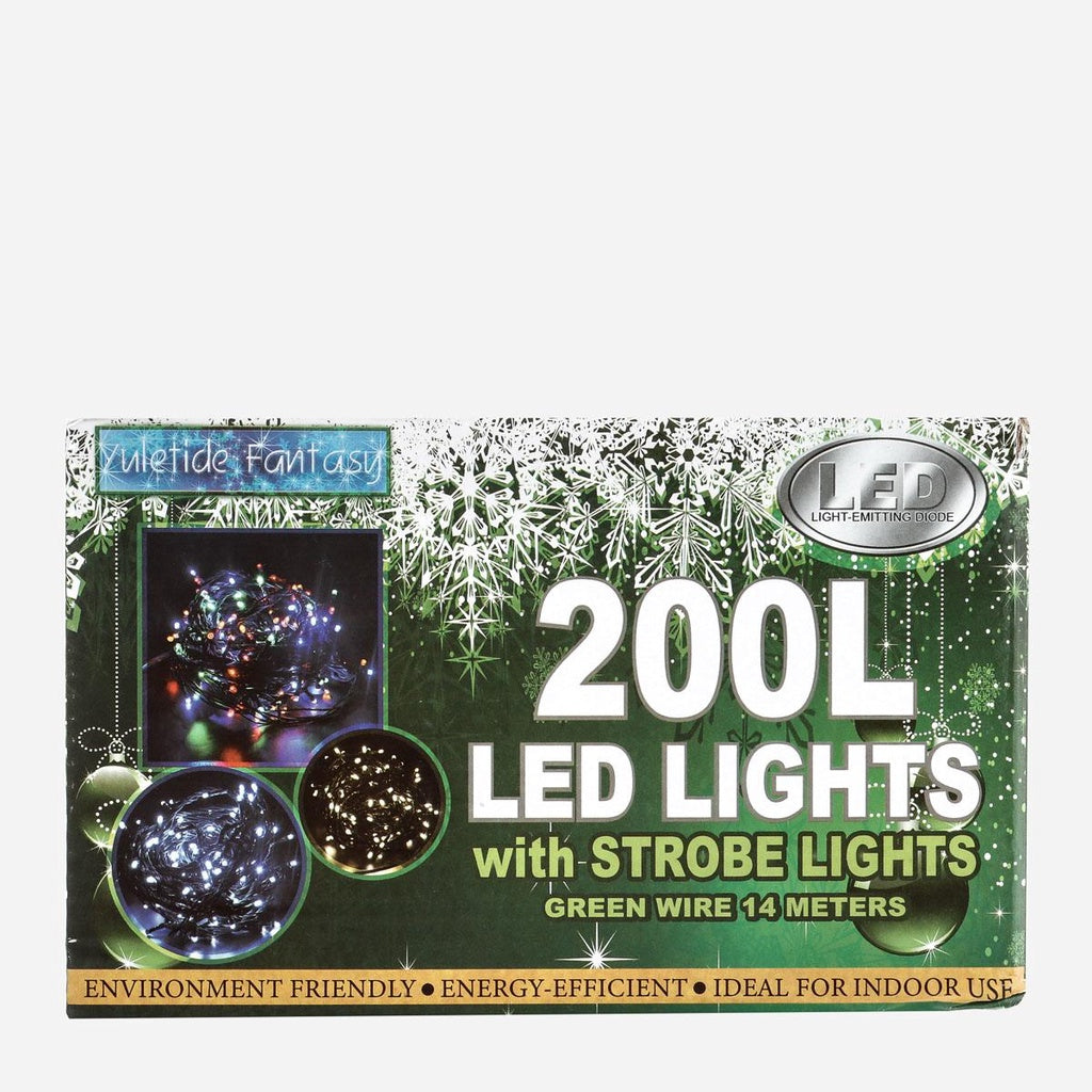 YULETIDE FANTASY 14m 200 Strobe LED Christmas Lights - Warm White