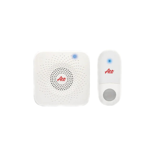 ACO Doorbell with Kinetic Bell Push Square (ACODBSQWHITE)