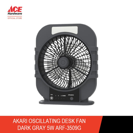 AKARI 5W Oscillating Desk Fan Dark Gray (ARF-3509G)