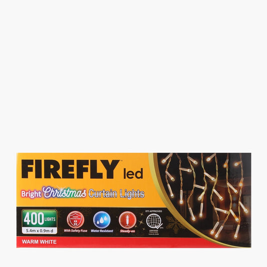 FIREFLY 6m 400LED Curtain Lights Warm White