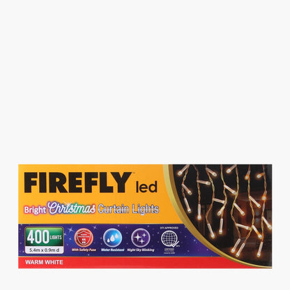 FIREFLY 400LED 6M Curtain Lights- Warm White