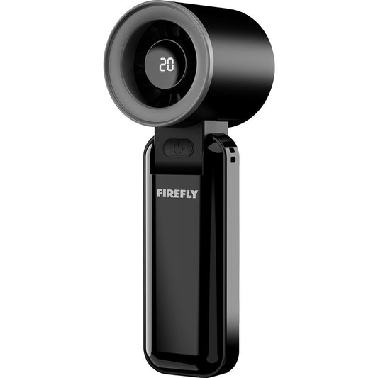 FIREFLY High Speed Rechargeable Folding Fan - Black/Grey (FEL820)