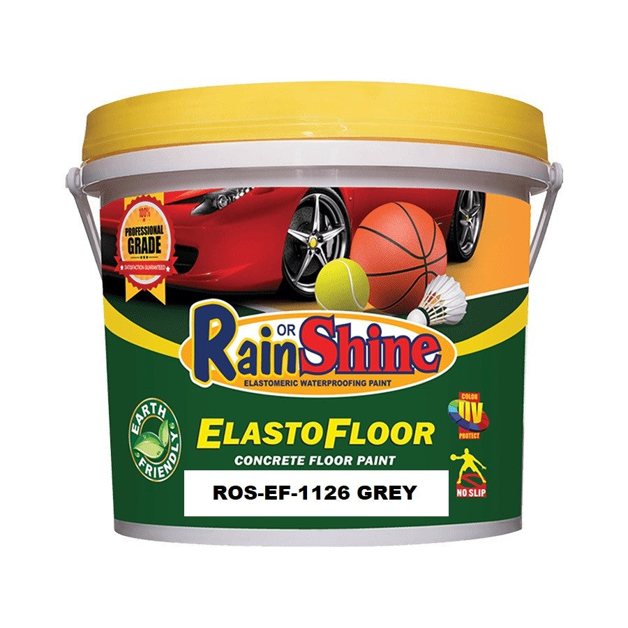 RAIN OR SHINE 4L ElastoFloor Concrete Floor Paint - Grey (ROS-EF-1126)