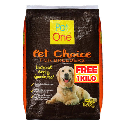 PET ONE 15kg Pet Choice Adult Dog Food with Free 1kg