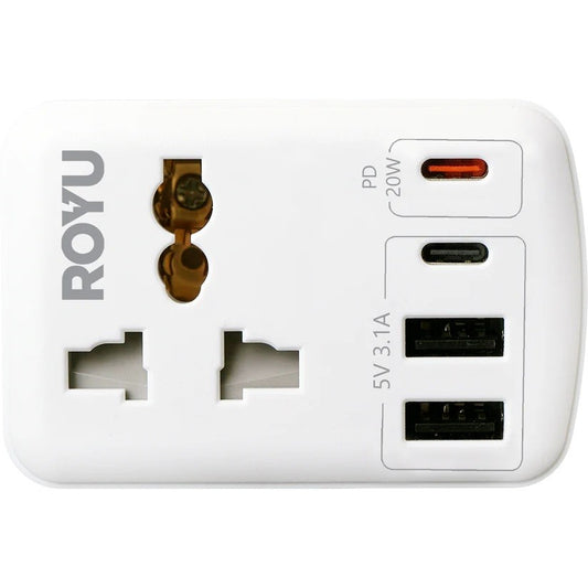 ROYU International Flat Adapter with USB 2A+1C+1 FAST C (REDPL128/W)