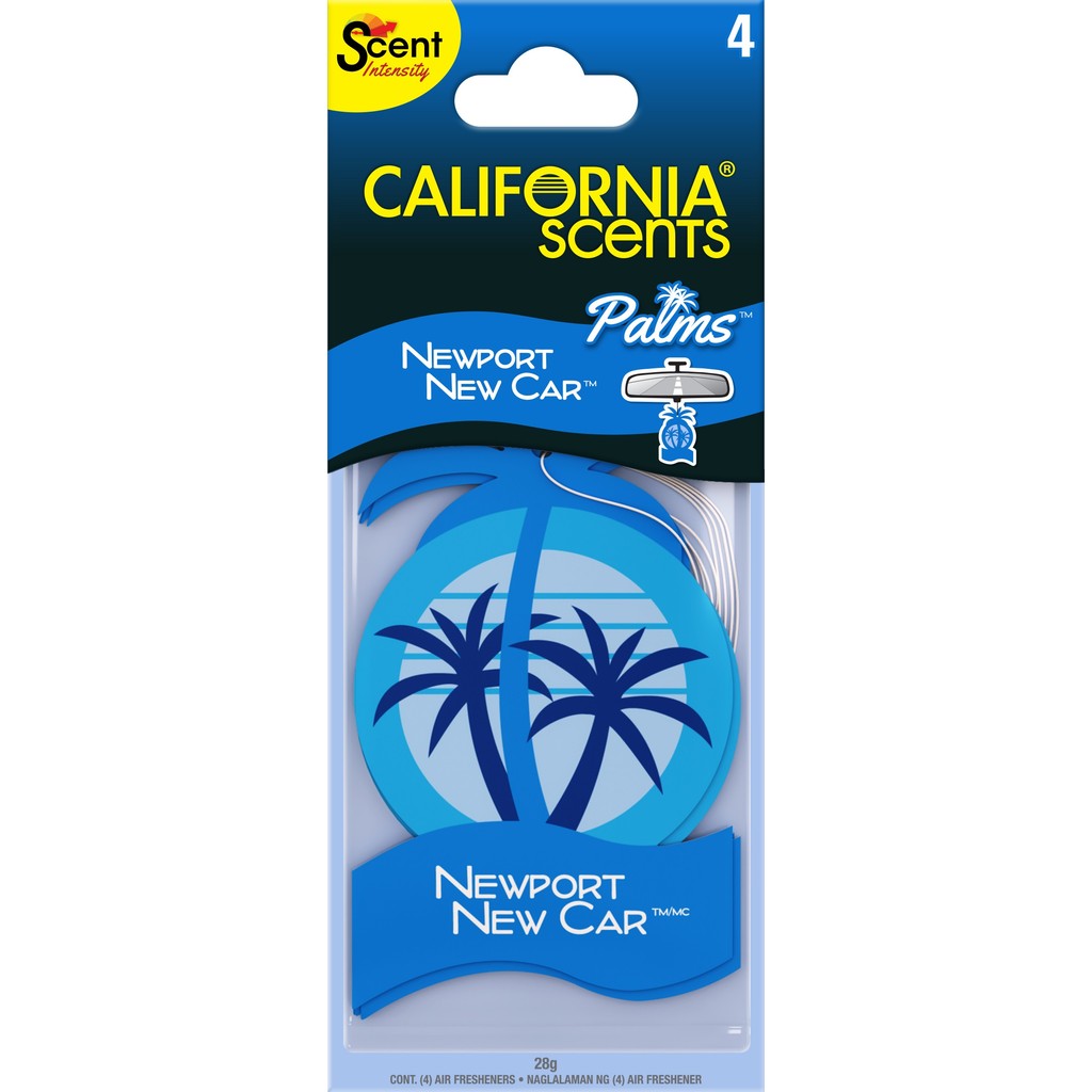 CALIFORNIA SCENTS Palms Newport New Car - 4pack
