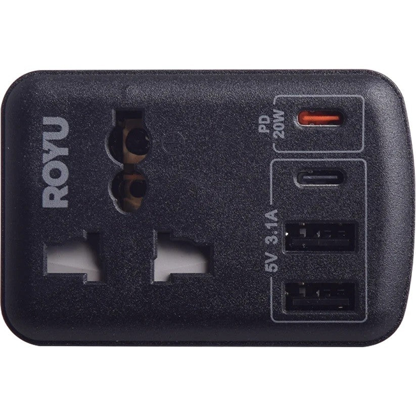 ROYU International Flat Adapter with USB - 2A+1C++1 (REDPL128/B)