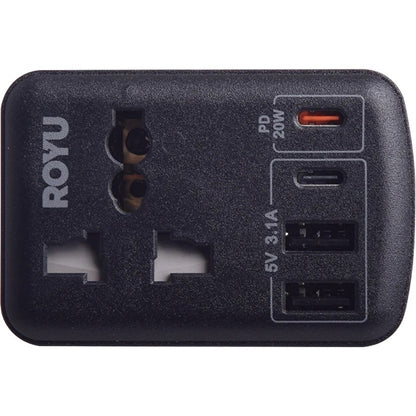 ROYU International Flat Adapter with USB - 2A+1C++1 (REDPL128/B)
