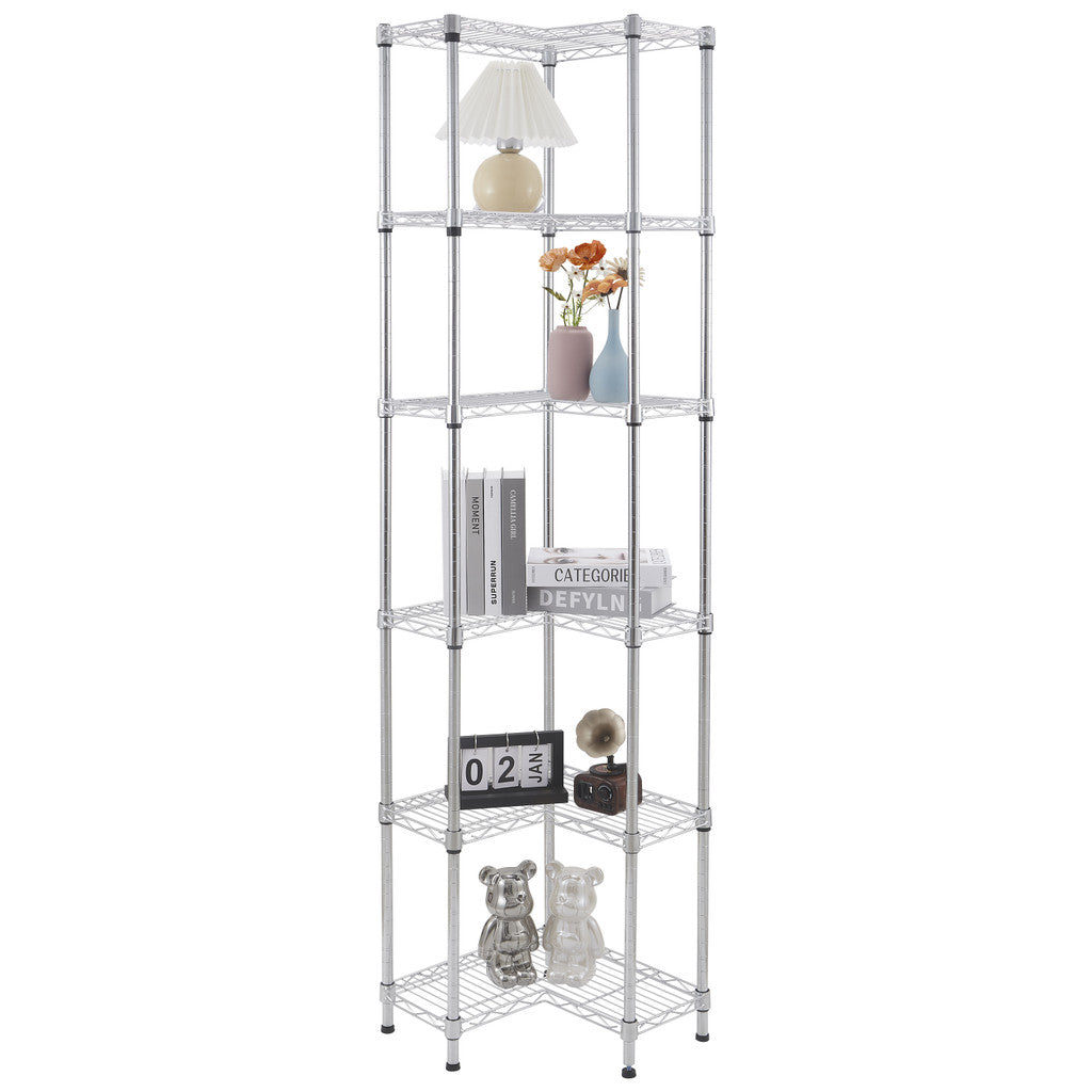 ACE 16x16x8x72" Adjustable Chrome L-Corner Shelving