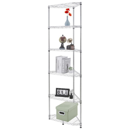 ACE 16x16x22x72" Adjustable Chrome Triangular Corner Shelving