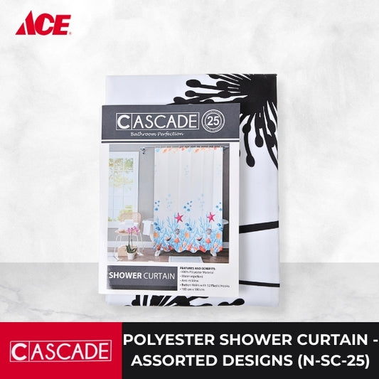 CASCADE Polyester Shower Curtain - Assorted Designs (N-SC-25)