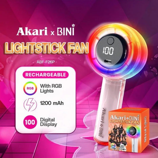 AKARIxBINI Rechargeable Lightstick Fan White ABF F26W 5W