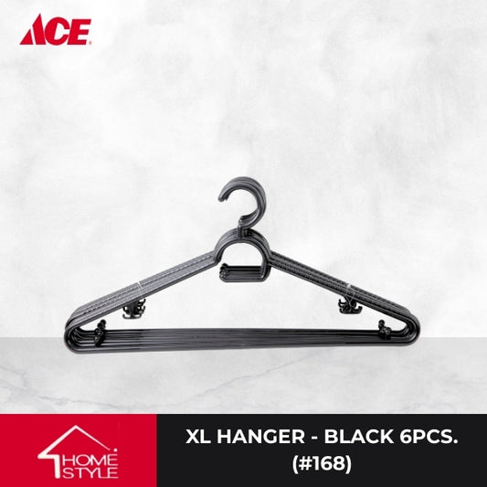 HOMESTYLE XL Heavy Duty Hanger - Black 6pcs (#168)