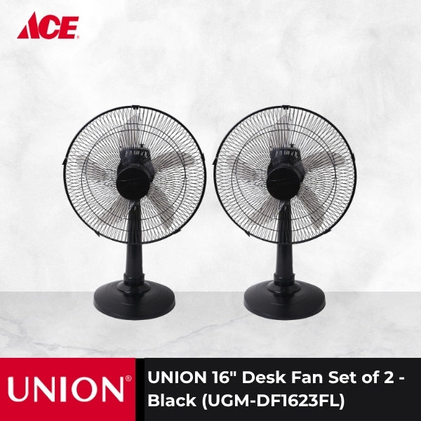 UNION 16" Desk Fan Set of 2 - Black (UGM-DF1623FL)