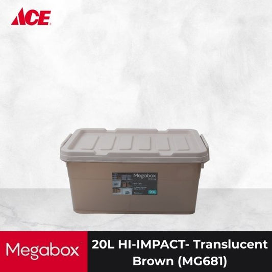 MEGABOX 20L Hi-Impact Storage Box - Translucent Brown (MG681)
