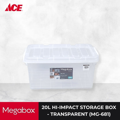 MEGABOX 20L Hi-Impact Storage Box - Transparent (MG-681)