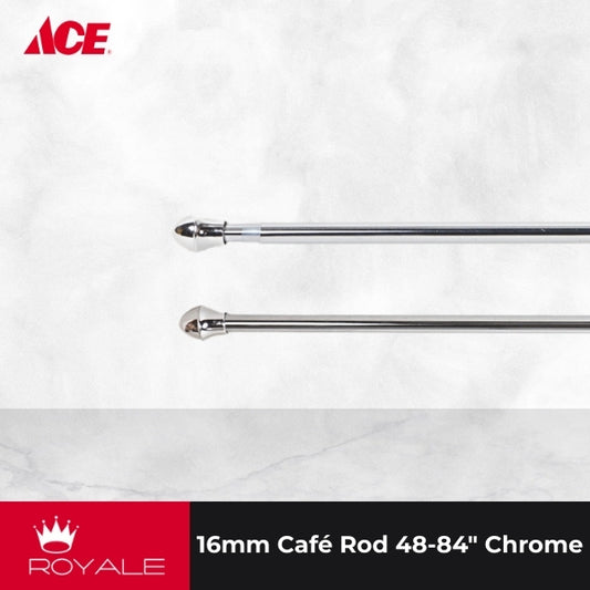 ROYALE 16mm Café Rod 48-84"" Chrome