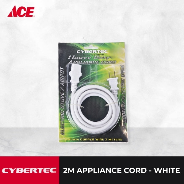 CYBERTEC 2m  Heavy Duty Appliance Cord - White