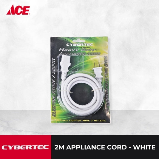 CYBERTEC 2m  Heavy Duty Appliance Cord - White