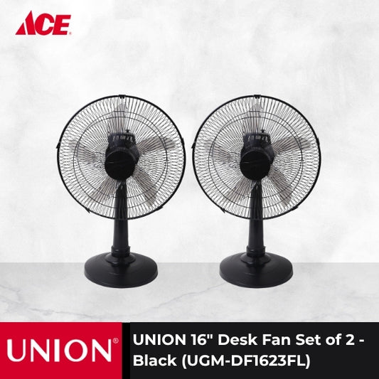UNION 16" Desk Fan Set of 2 - Black (UGM-DF1623FL)