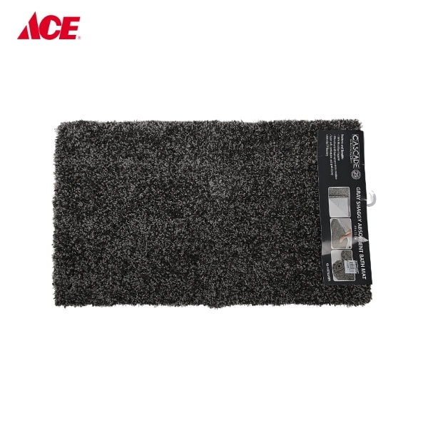 CASCADE 45x75cm Shaggy Absorbent Bath Mat - Gray (GS45X75D)