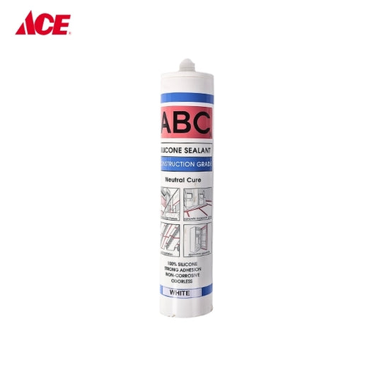 ABC 300ml Construction Grade Silicone Sealant - White