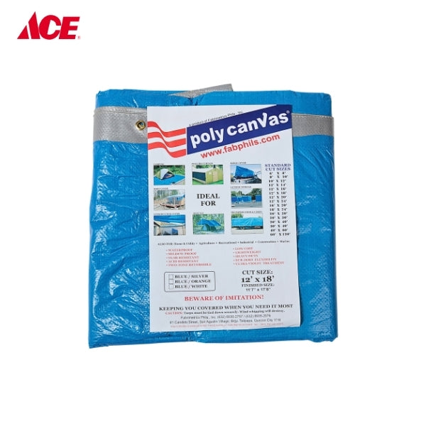 POLY CANVAS 12x18ft. Tarpaulin - Blue/Silver