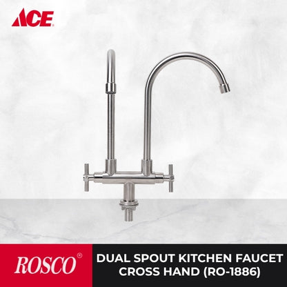 ROSCO Dual Spout Kitchen Faucet – Cross Handle (RO-1886)
