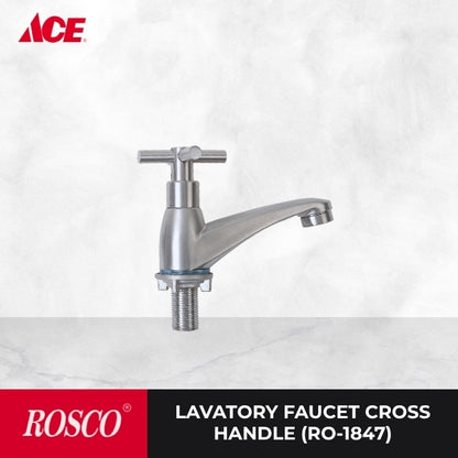 ROSCO Lavatory Faucet – Cross Handle Stainless Steel (RO-1847)
