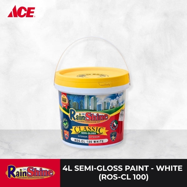 RAIN OR SHINE Semi-Gloss Paint - White (ROS-CL 100)