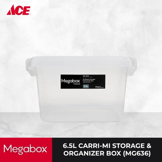 MEGABOX 6.5L Plastic Storage and Organizer Box Carri-Mi Collection - Transparent (MG636)