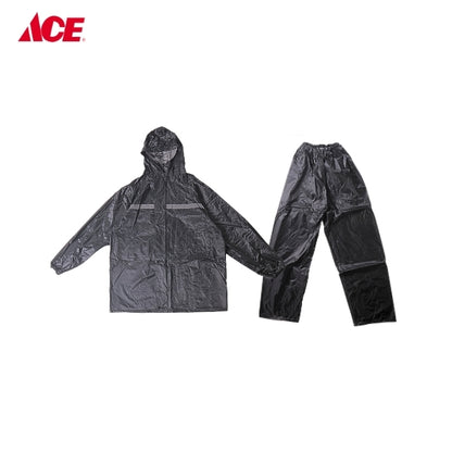 HERCULES Large Rain Suit Polyester with PVC Coating - Black