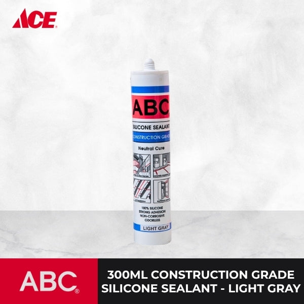 ABC 300ml Construction Grade Silicone Sealant - Light Gray