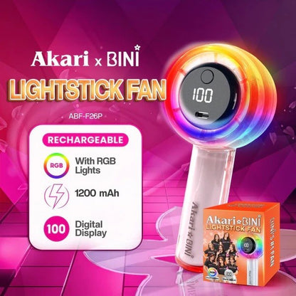 AKARIxBINI Rechargeable Lightstick Fan Pink ABF F26P 5W