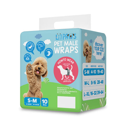 LI'L PAWS Male Wrap - Small 10S 12PKS/CS