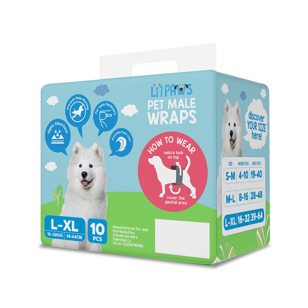 LI'L PAWS Pet Male Wraps (L/XL)