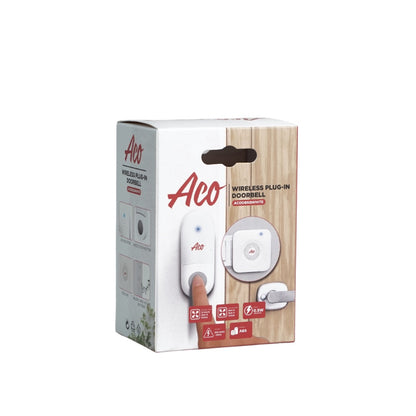 ACO Doorbell with Kinetic Bell Push Square (ACODBSQWHITE)