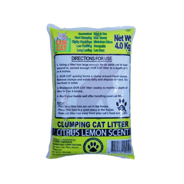 OUR CAT 4kg Citrus Lemon Scent Cat Litter