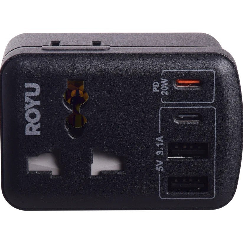 ROYU International Flat Adapter with USB - 2A+1C++1 (REDPL128/B)
