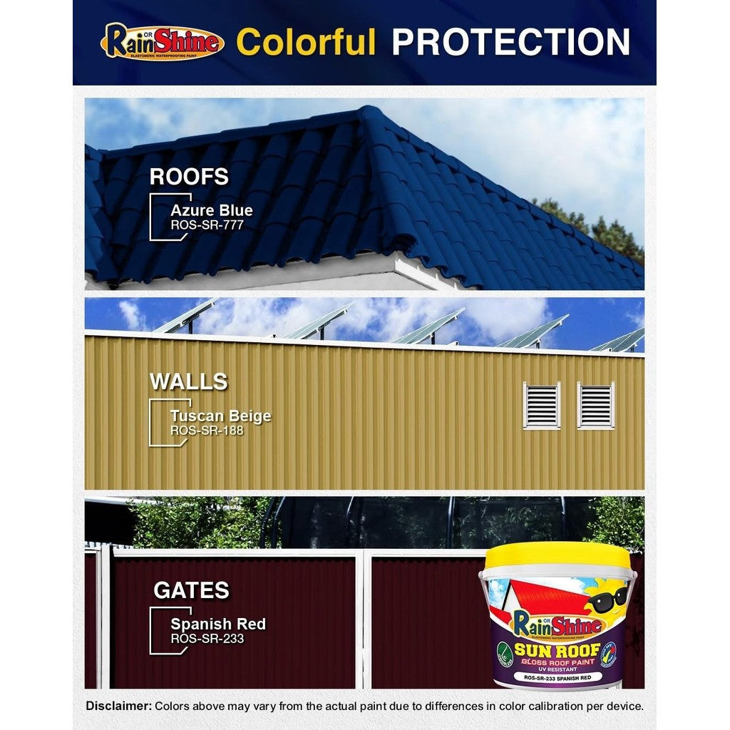 RAIN OR SHINE 4L Sun Roof Elastomeric Roofing Paint - Spanish Red (ROS-SR-233)