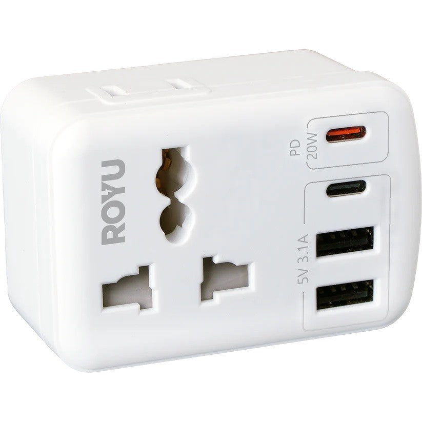 ROYU International Flat Adapter with USB 2A+1C+1 FAST C (REDPL128/W)