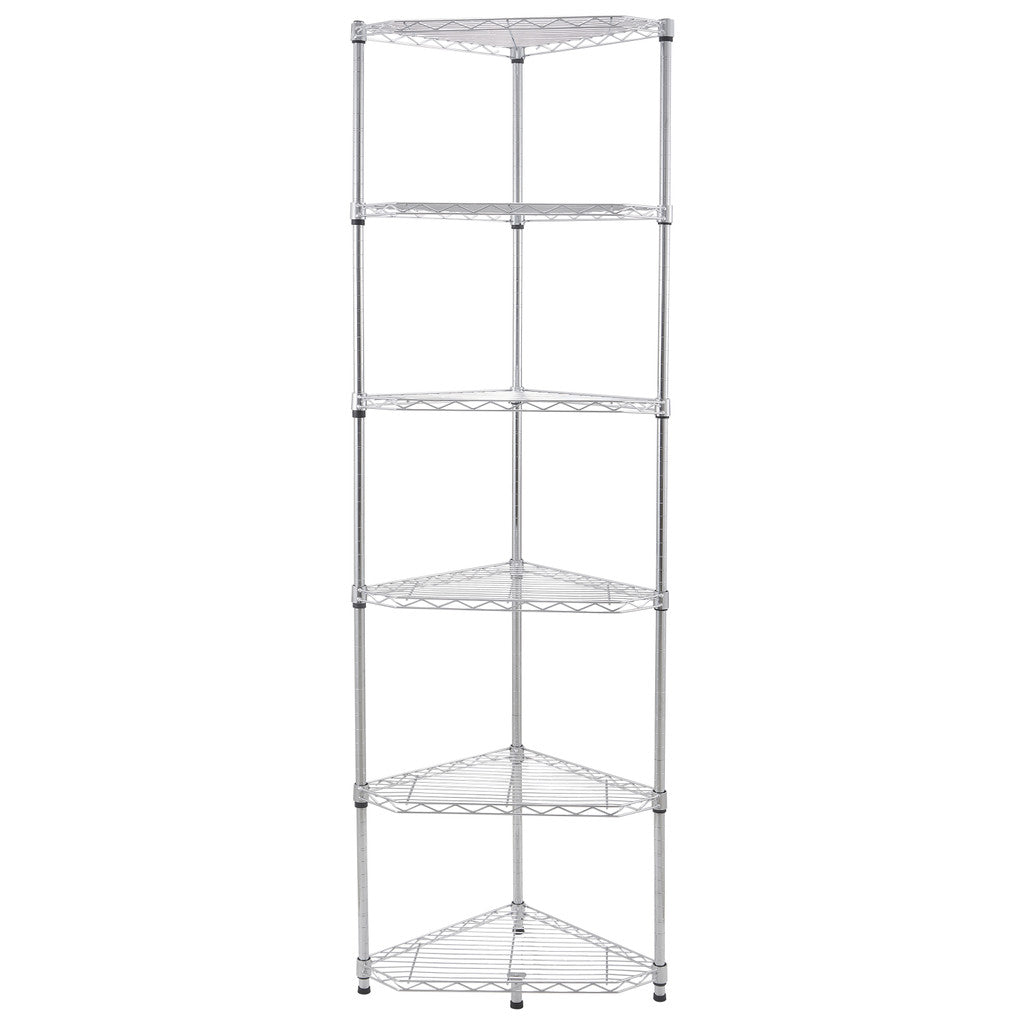 ACE 16x16x22x72" Adjustable Chrome Triangular Corner Shelving