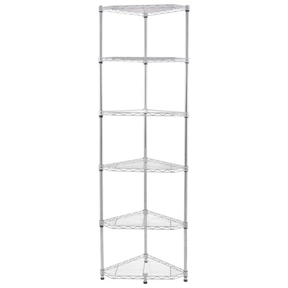 ACE 16x16x22x72" Adjustable Chrome Triangular Corner Shelving