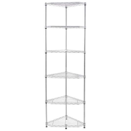 ACE 16x16x22x72" Adjustable Chrome Triangular Corner Shelving