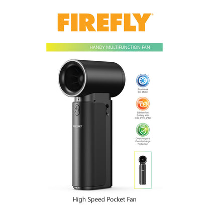FIREFLY High Speed Pocket Fan - Black FEL821BK