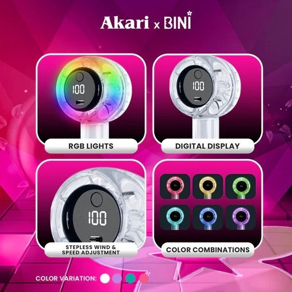 AKARIxBINI Rechargeable Lightstick Fan White ABF F26W 5W