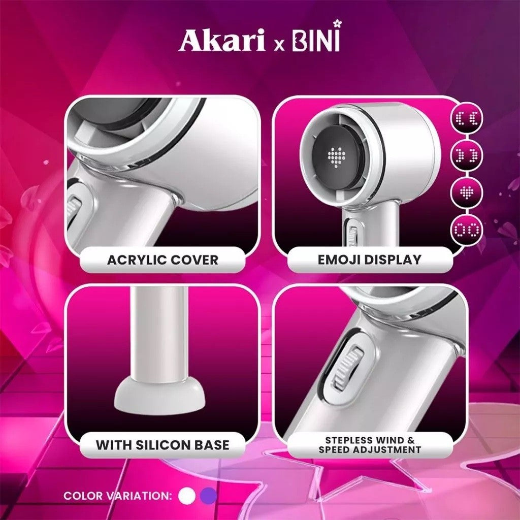 AKARIxBINI Rechargeable Bloom Turbo Fan White ABF 2553W