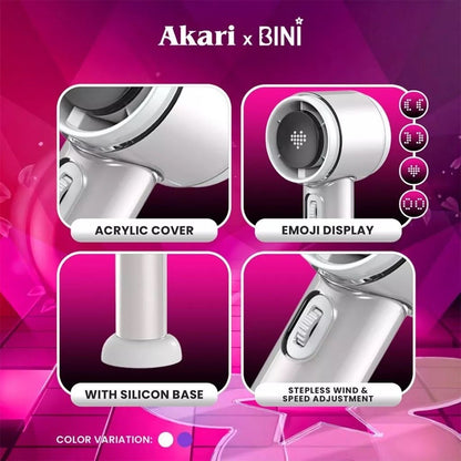 AKARIxBINI Rechargeable Bloom Turbo Fan White ABF 2553W
