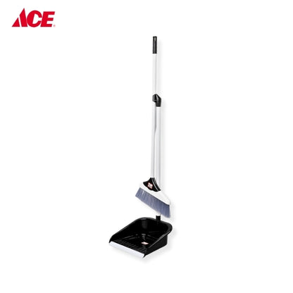 HOMESTYLE Big Broom and Dustpan with Grip -  Black/Silver (3195-SET)