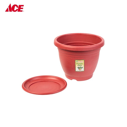 RAMGO 11" Plastic Pot and Saucer - Large